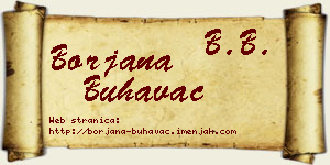 Borjana Buhavac vizit kartica